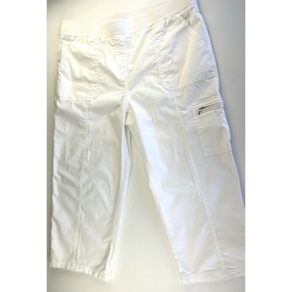 Chico's Roll Tab Crop Pant Effortless Closet Staple Coastal Grandma Size 3-XL - Picture 2 of 12